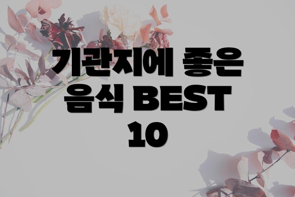 기관지에 좋은 음식 BEST 10