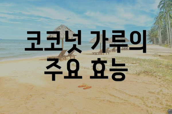 코코넛 가루의 주요 효능