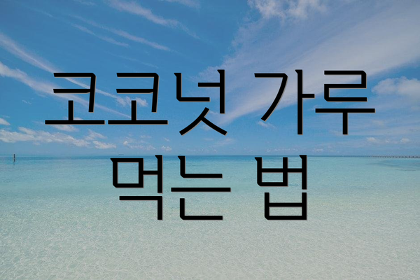 코코넛 가루 먹는 법