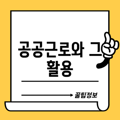 공공근로와 그 활용