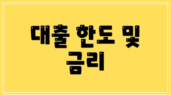 대출 한도 및 금리