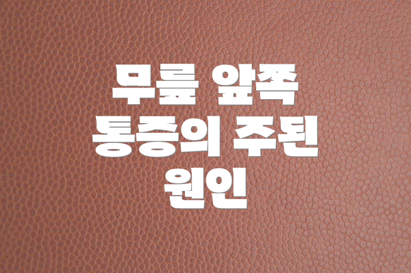 무릎 앞쪽 통증의 주된 원인