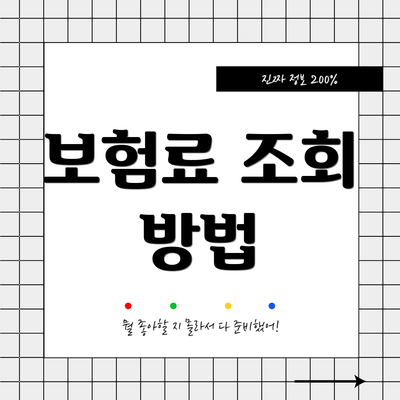 보험료 조회 방법