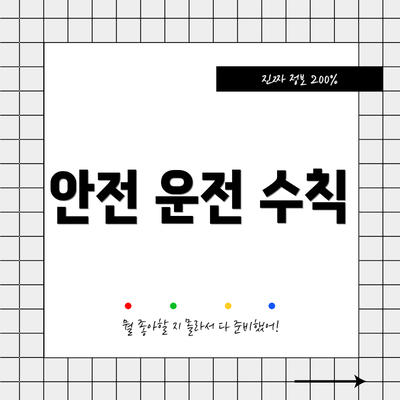 안전 운전 수칙