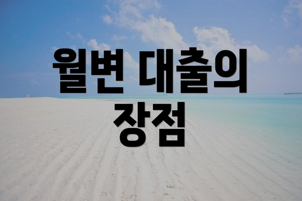 월변 대출의 장점
