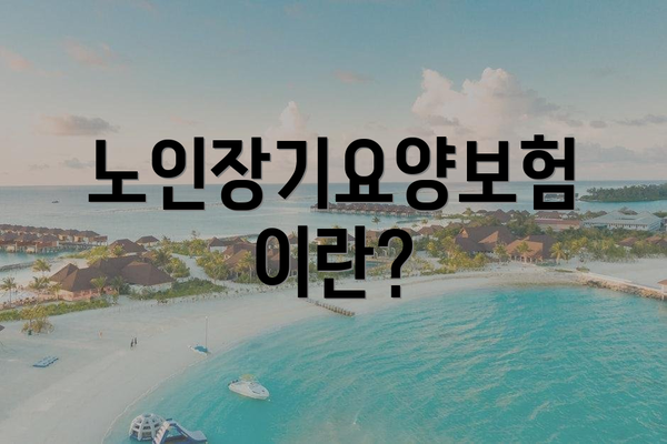 노인장기요양보험이란?