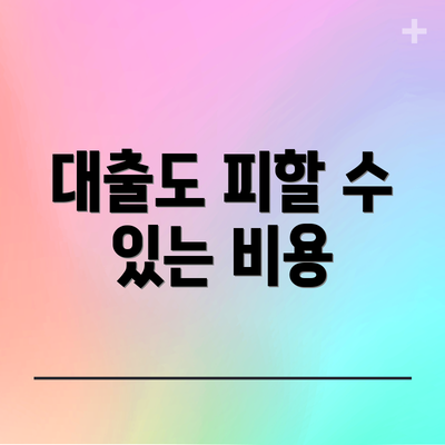 대출도 피할 수 있는 비용