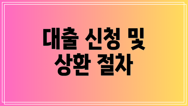 대출 신청 및 상환 절차
