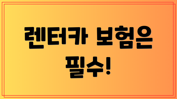 렌터카 보험은 필수!