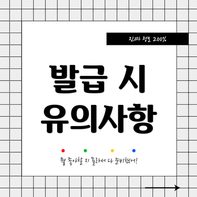 발급 시 유의사항