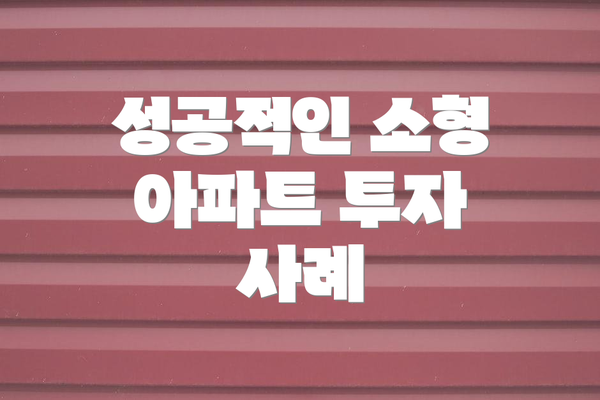성공적인 소형 아파트 투자 사례
