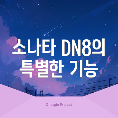 소나타 DN8의 특별한 기능