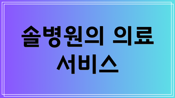 솔병원의 의료 서비스