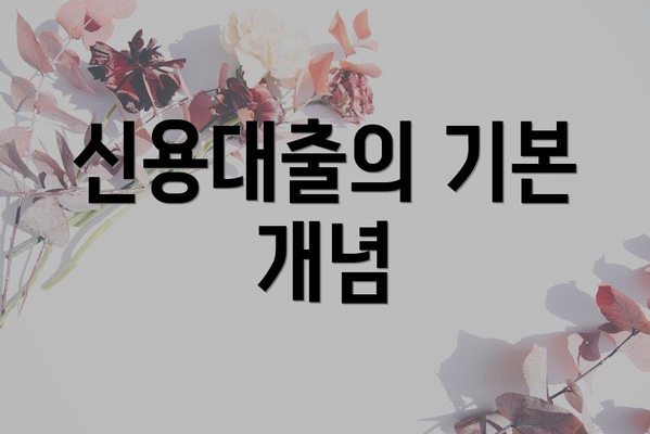 신용대출의 기본 개념