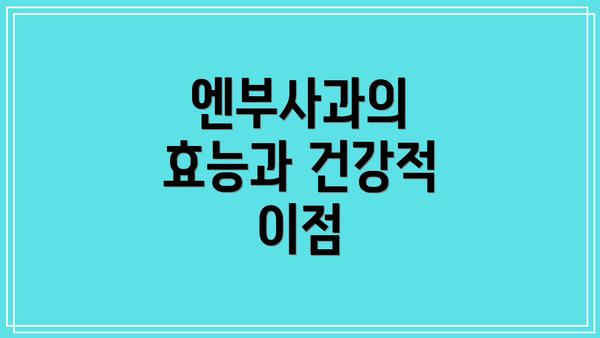엔부사과의 효능과 건강적 이점