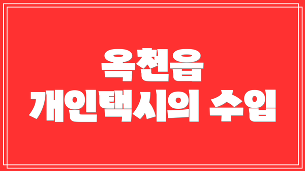 옥천읍 개인택시의 수입