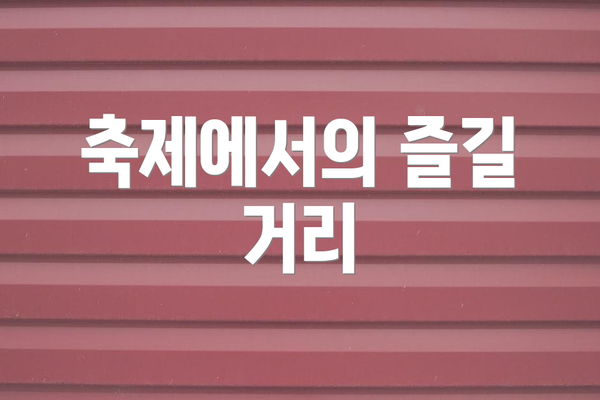 축제에서의 즐길 거리