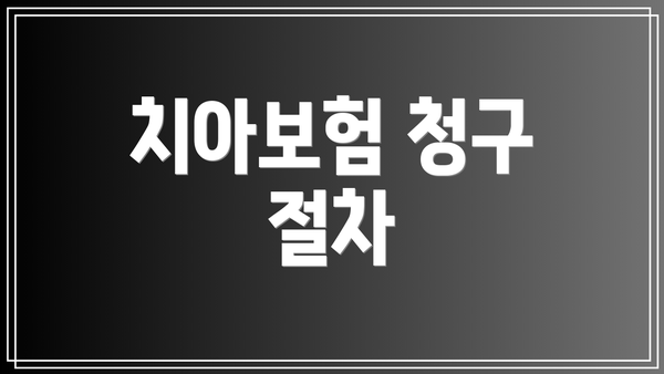 치아보험 청구 절차