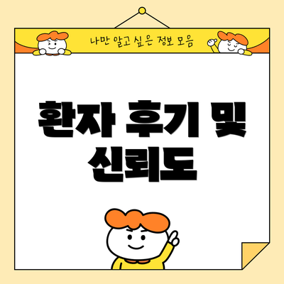 환자 후기 및 신뢰도