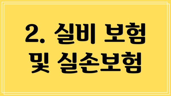 2. 실비 보험 및 실손보험