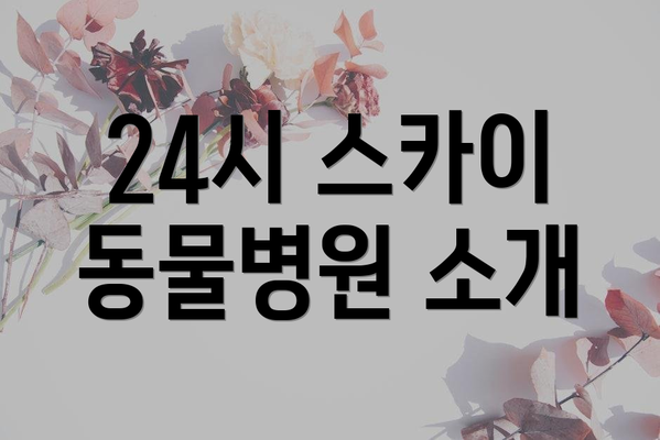 24시 스카이 동물병원 소개