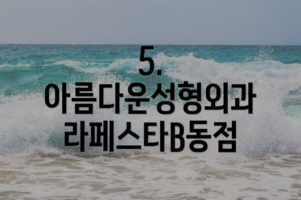 5. 아름다운성형외과 라페스타B동점