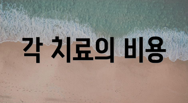 각 치료의 비용