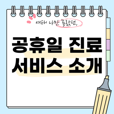 공휴일 진료 서비스 소개