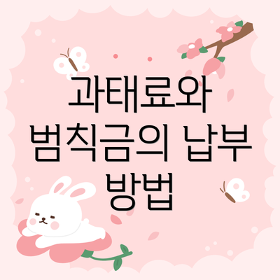 과태료와 범칙금의 납부 방법