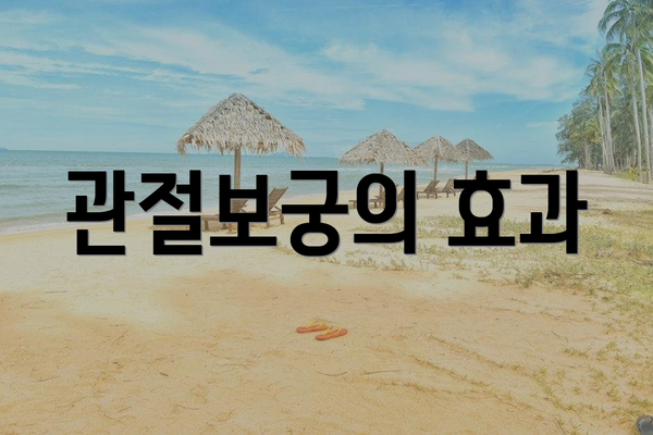 관절보궁의 효과