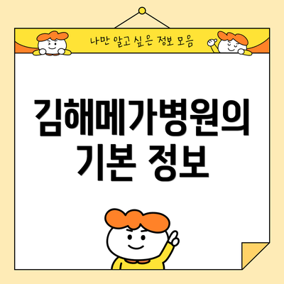 김해메가병원의 기본 정보