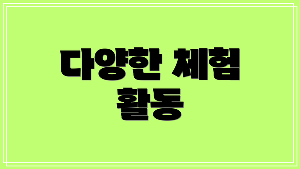 다양한 체험 활동