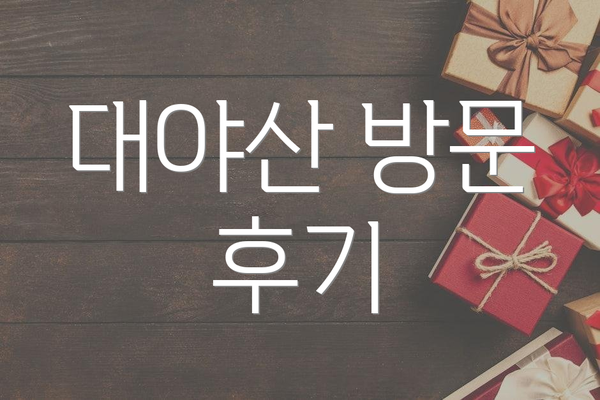 대야산 방문 후기