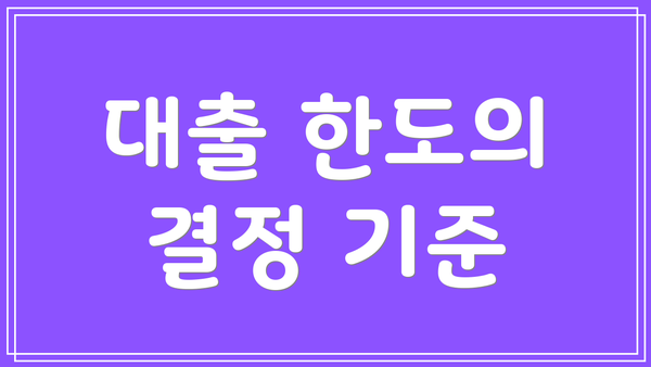 대출 한도의 결정 기준