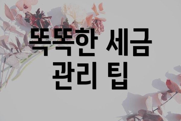 똑똑한 세금 관리 팁