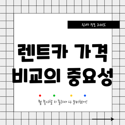 렌트카 가격 비교의 중요성