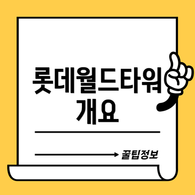 롯데월드타워 개요