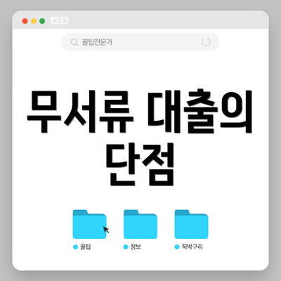 무서류 대출의 단점
