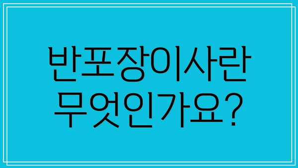 반포장이사란 무엇인가요?