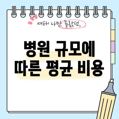 병원 규모에 따른 평균 비용