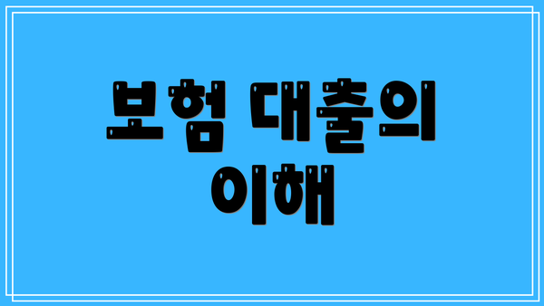 보험 대출의 이해