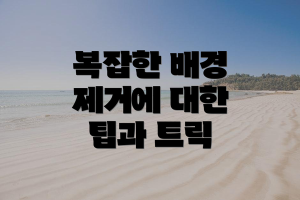 복잡한 배경 제거에 대한 팁과 트릭