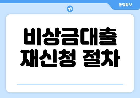 비상금대출 재신청 절차