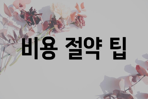 비용 절약 팁