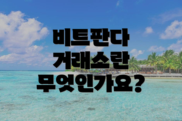 비트판다 거래소란 무엇인가요?