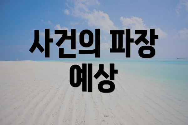 사건의 파장 예상