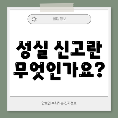 성실 신고란 무엇인가요?
