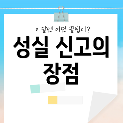 성실 신고의 장점