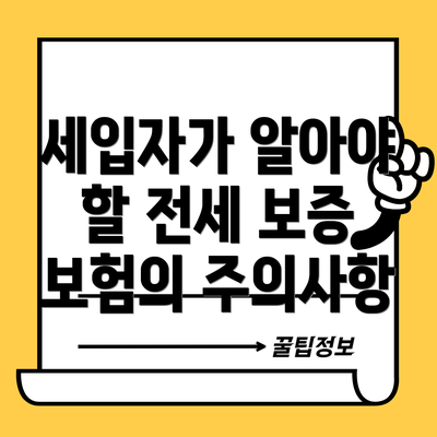 세입자가 알아야 할 전세 보증 보험의 주의사항