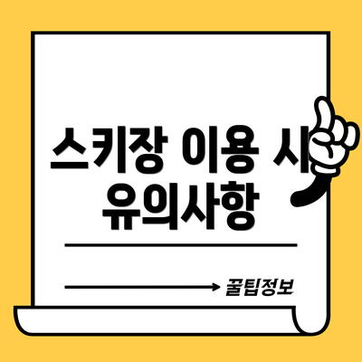 스키장 이용 시 유의사항